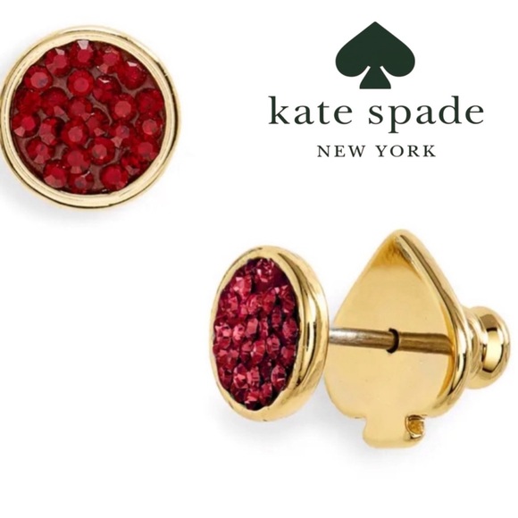NWT ♠️ Kate Spade Pave Disc Stud Earrings - Picture 1 of 8